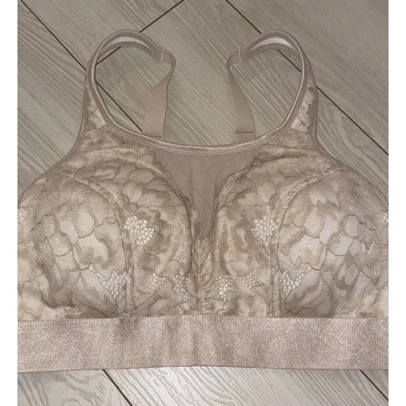 Breezies A382551 Lace Overlay Bralette Lined Wire Free Womens S Small Beige - Picture 3 of 7
